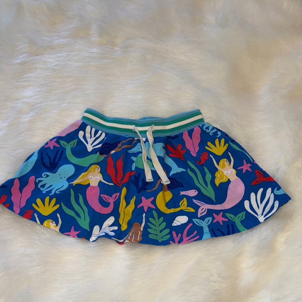Mini Boden Blue Mermaid Print Skirt size 5-6